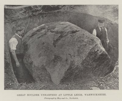 Great Boulder kaivettiin Little Leigh