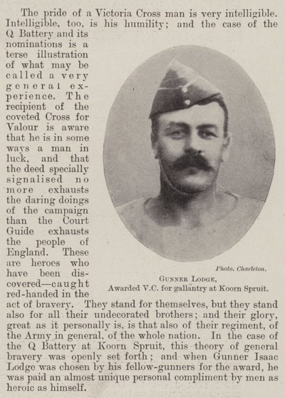 Gunner Lodge, palkittu VC urheudesta Koorn Spruitissa tekijältä English Photographer