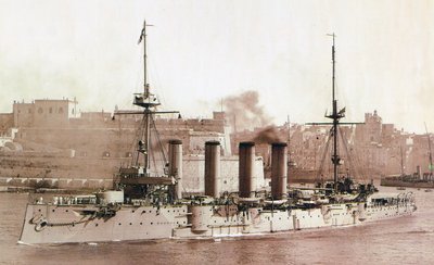 HMS Aboukir, 1902 (seepiaprintti) tekijältä English Photographer