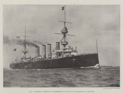 HMS Powerful palasi Portsmouthiin Ladysmithin Naval Defendersin kanssa tekijältä English Photographer