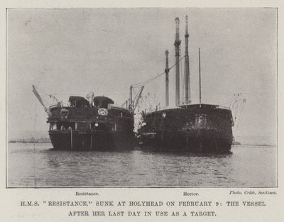 HMS Resistance, upposi Holyheadiin 9. helmikuuta, alus sen jälkeen, kun hänen viimeinen päivä oli käytössä kohteena tekijältä English Photographer