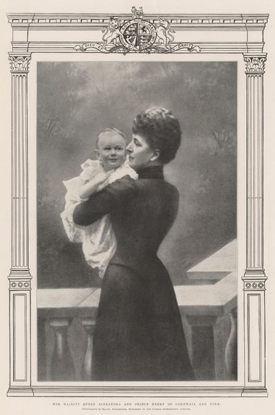 Hänen Majesteettinsa kuningatar Alexandra ja Cornwallin ja Yorkin prinssi Henry tekijältä English Photographer