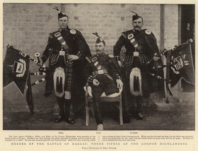 Dargain taistelun sankarit, kolme Gordon Highlandersin piiperiä tekijältä English Photographer