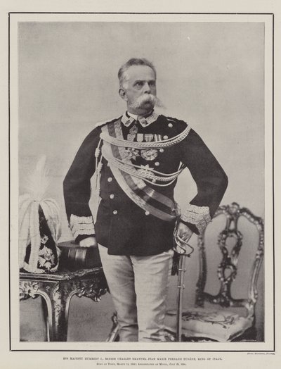 Hänen Majesteettinsa Humbert I, Renier Charles Emanuel Jean Marie Fernand Eugene, Italian kuningas tekijältä English Photographer