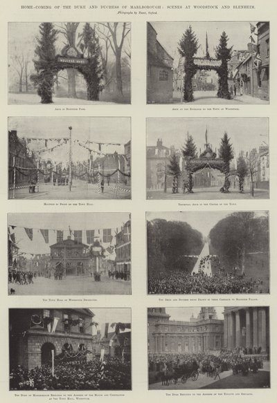 Marlboroughin herttua ja herttuattaren kotiintulo, kohtaukset Woodstockissa ja Blenheimissa tekijältä English Photographer