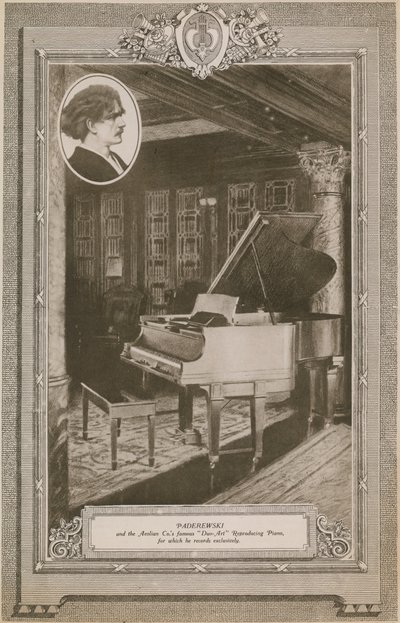 Ignacy Jan Paderewski ja Aeolian Company kuuluisa Duo-Art Reproducing Piano tekijältä English Photographer