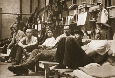 In Quarters, Handforth, kuvitus saksalaisista vangeista Isossa-Britanniassa (syväpaino) tekijältä English Photographer