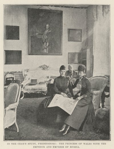 Tsaaritutkimuksessa Fredensborg, Walesin prinsessa Venäjän keisarin ja keisarinnan kanssa tekijältä English Photographer