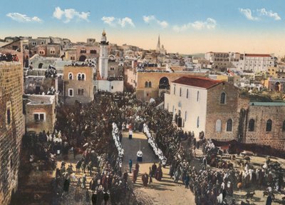 Jerusalem: Betlehem, joulupäivä (värillinen kuva). tekijältä English Photographer