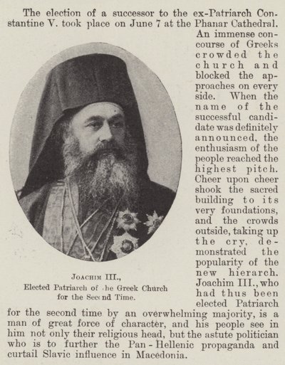 Joakim III valittiin Kreikan kirkon patriarkkaksi toista kertaa tekijältä English Photographer