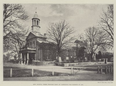 Kew Church, jossa Cambridgen prinsessa Mary vihittiin vuonna 1866 tekijältä English Photographer