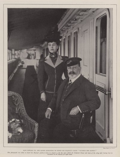 Kuningas Edward VII ja kuningatar Alexandra His Majestys Yacht Victoria and Albert -aluksella tekijältä English Photographer