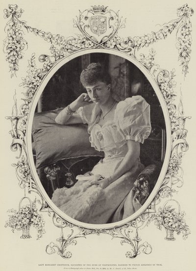 Lady Margaret Grosvenor, Westminsterin herttuan tytär, naimisissa Teckin prinssi Adolphusin kanssa tekijältä English Photographer