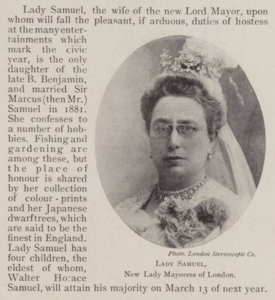 Lady Samuel, Lontoon uusi pormestari tekijältä English Photographer