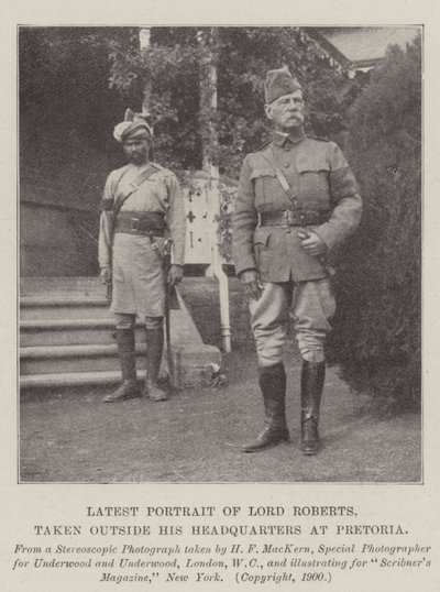 Lord Robertsin viimeisin muotokuva, otettu hänen Pretorian päämajansa ulkopuolella tekijältä English Photographer