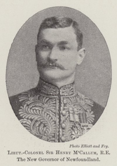 everstiluutnantti Sir Henry MCallum, RE, Newfoundlandin uusi kuvernööri tekijältä English Photographer