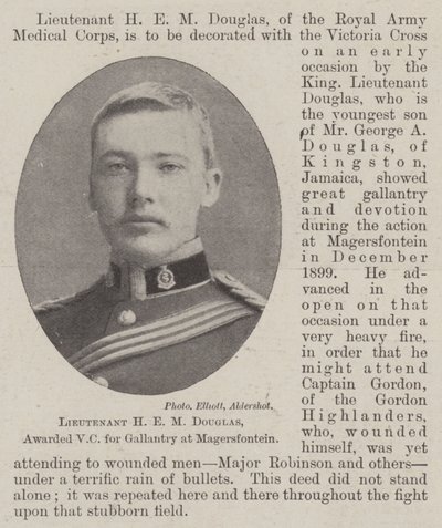 Luutnantti H E M Douglas, palkittu VC urheudesta Magersfonteinissa tekijältä English Photographer