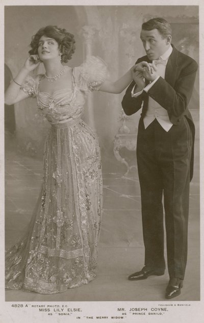 Lily Elsie ja Joseph Coyne elokuvassa The Merry Widow tekijältä English Photographer