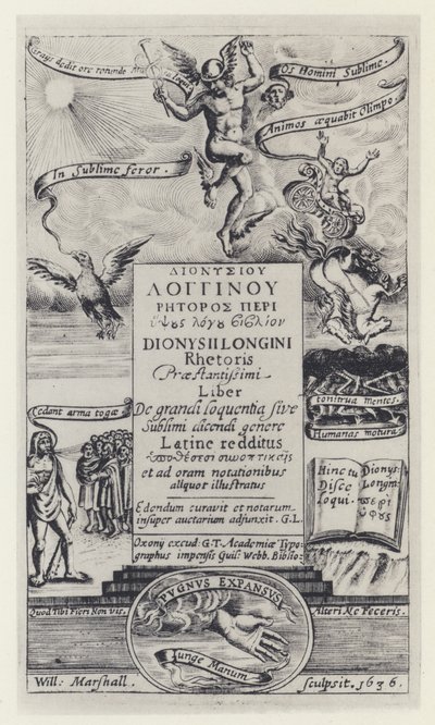 Longinus, G T for G Webb, Oxford 1636 (m/v valokuva) tekijältä English Photographer
