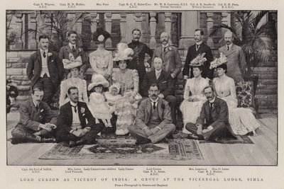 Lord Curzon Intian varakuninkaana, ryhmä Viceregal Lodgessa Simlassa tekijältä English Photographer