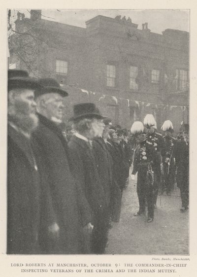 Lordi Roberts Manchesterissa 9. lokakuuta, komentaja tarkastamassa Krimin veteraaneja ja Intian kapinaa tekijältä English Photographer