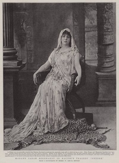 Madame Sarah Bernhardt elokuvassa Racines Tragedy Phedre tekijältä English Photographer