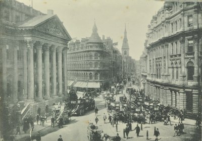 Mappin ja Webb, Cheapside, Mansion Housesta katsoen länteen, Lontoon kaupunki, 1890 tekijältä English Photographer