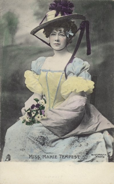 Marie Tempest, englantilainen laulaja ja näyttelijä (värikuva) tekijältä English Photographer