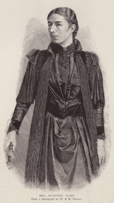 Mary Augusta Ward, englantilainen kirjailija (litho) tekijältä English Photographer
