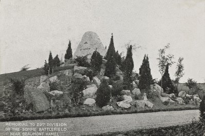 29. divisioonan muistomerkki Sommen taistelukentällä lähellä Beaumont Hamelia tekijältä English Photographer