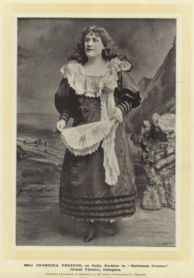 Miss Georgina Preston, Polly Perkins elokuvassa Robinson Crusoe, Grand Theatre, Islington tekijältä English Photographer