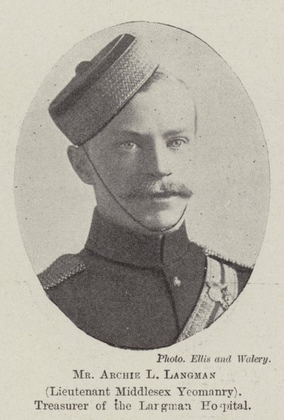 herra Archie L Langman, luutnantti Middlesex Yeomanry, Langmanin sairaalan rahastonhoitaja tekijältä English Photographer