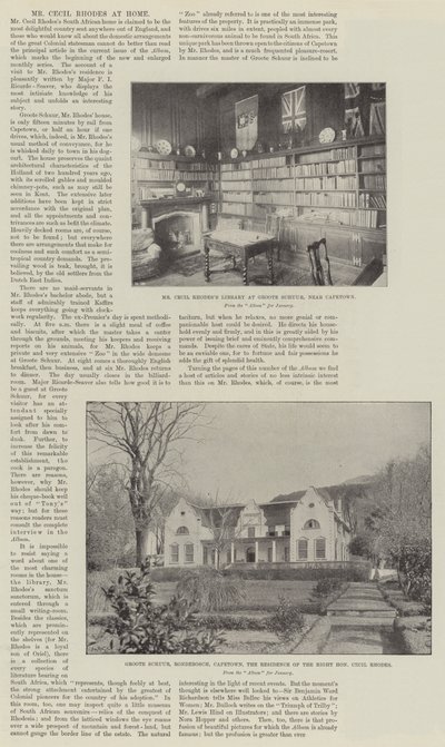 Herra Cecil Rhodes kotona tekijältä English Photographer