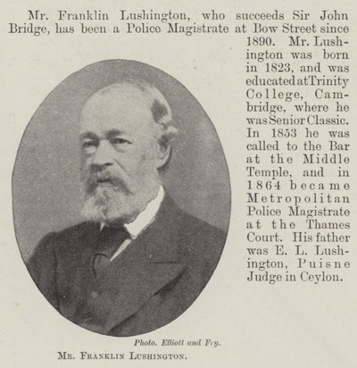 herra Franklin Lushington tekijältä English Photographer