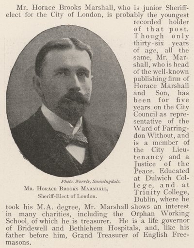Herra Horace Brooks Marshall, Lontoon valitussheriffi tekijältä English Photographer