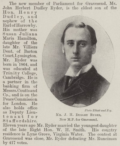 J H Dudley Ryder, Gravesendin uusi kansanedustaja tekijältä English Photographer