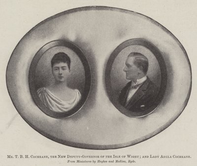 T B H Cochrane, Isle of Wightin uusi varakuvernööri; ja Lady Adela Cochrane tekijältä English Photographer