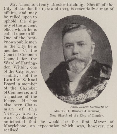 Mr T H Brooke-Hitching, Lontoon Cityn uusi sheriffi tekijältä English Photographer
