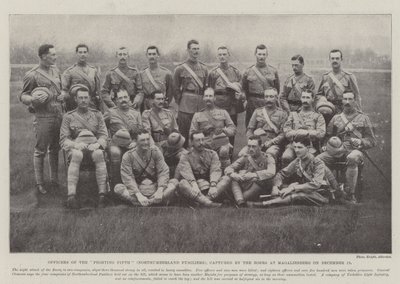Taistelevan viidennen (Northumberland Fusiliers) upseerit, jotka buurit vangitsivat Magaliesbergissä 13. joulukuuta tekijältä English Photographer