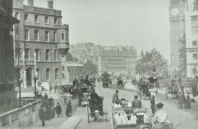 Parliament Square, Westminster LB: Broad Sanctuary, josta on näköala Parliament Squarelle, 1896 tekijältä English Photographer