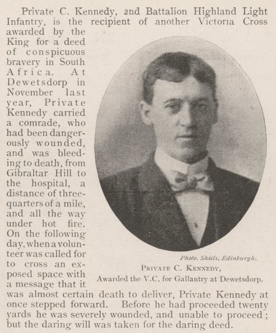 Sotamies C Kennedy, palkittiin Dewetsdorpin uljaisuuden VC:llä tekijältä English Photographer