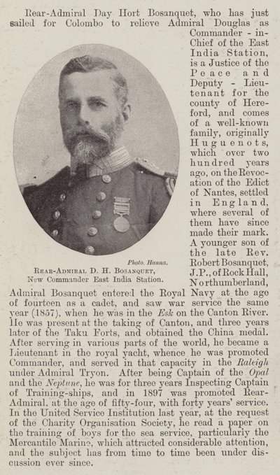Kontra-amiraali D H Bosanquet, New Commander East India Station tekijältä English Photographer