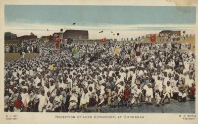 Lord Kitchenerin vastaanotto, Omdurman, c1898 (värillinen kuva) tekijältä English Photographer