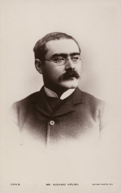 Rudyard Kipling (1865-1936), englantilainen novellikirjailija, runoilija ja kirjailija tekijältä English Photographer