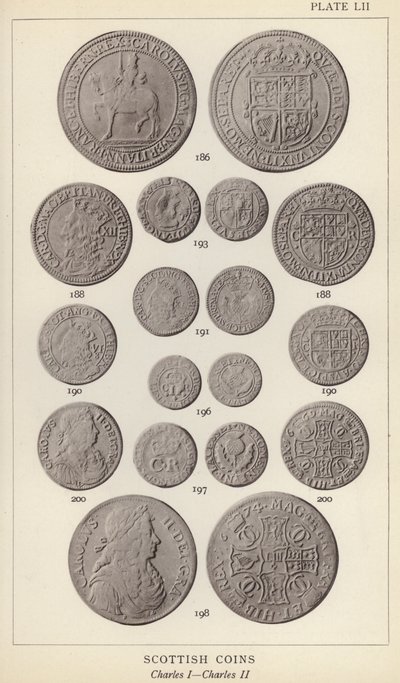 Scottish Coins, Charles I, Charles II (m/w kuva) tekijältä English Photographer