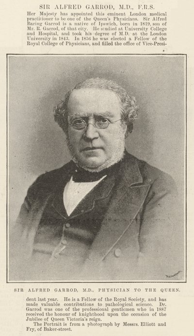 Sir Alfred Garrod, MD, FRS tekijältä English Photographer