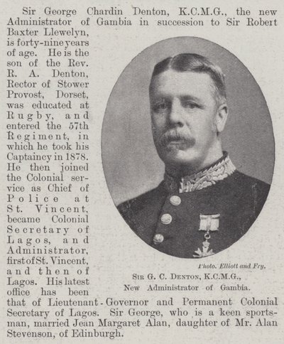Sir G C Denton, KCMG, Gambian uusi hallintojohtaja tekijältä English Photographer
