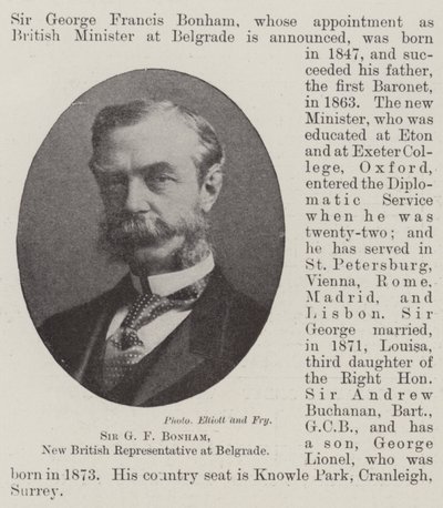 Sir G F Bonham, uusi Britannian edustaja Belgradissa tekijältä English Photographer