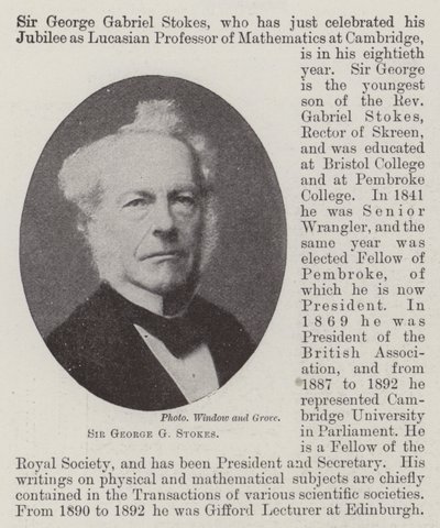 Sir George G Stokes tekijältä English Photographer
