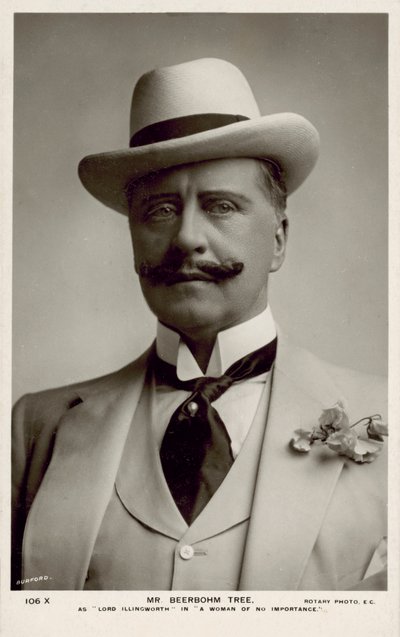 Sir Herbert Beerbohm Tree, englantilainen näyttelijä (s/w-kuva) tekijältä English Photographer
